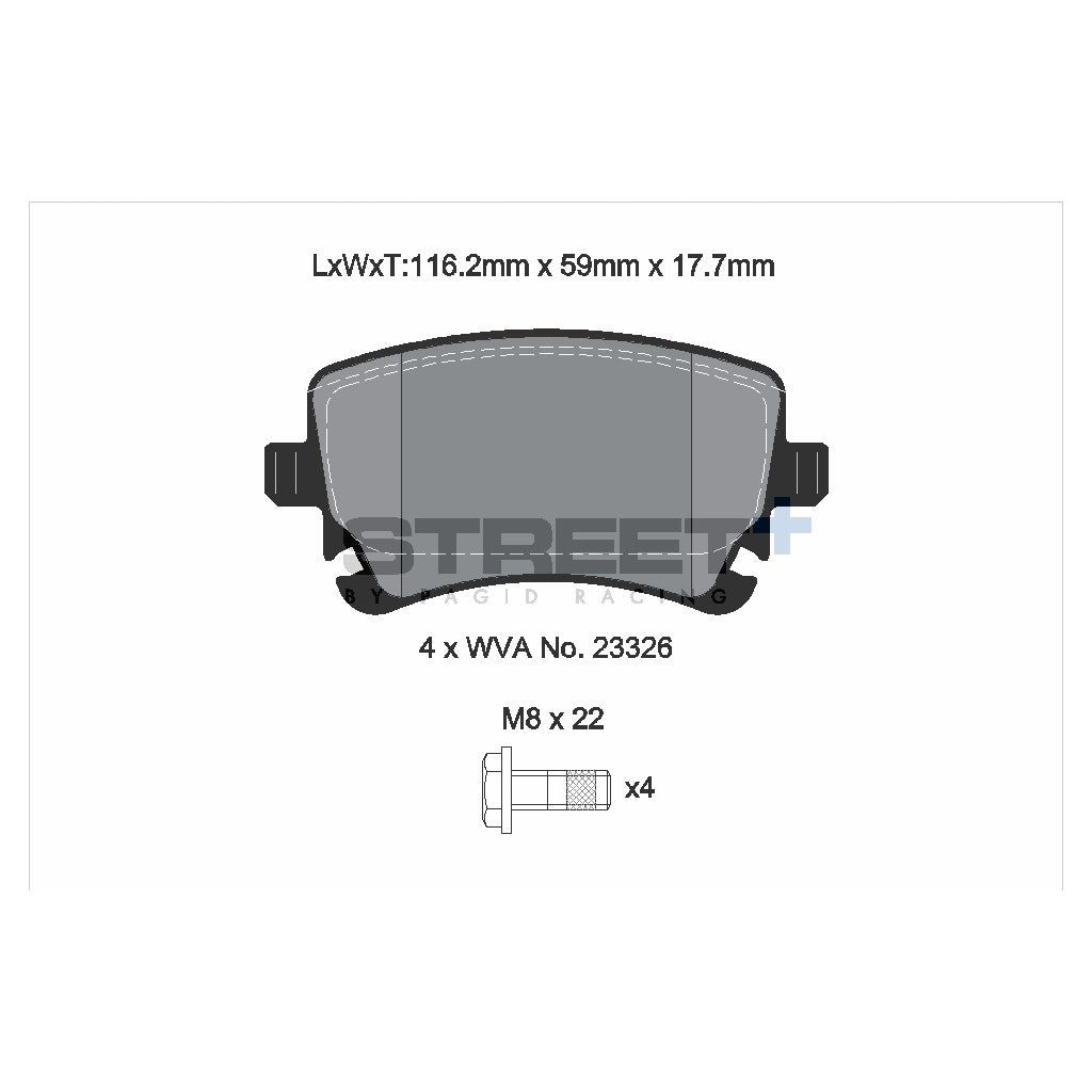 PAGID T8027SP2001 Rear Brake Pads for STREET+ for AUDI A4 (B6, B7) / A6 (C5, C6) / AUDI A8 (D3) / VW TRANSPORTER V Photo-1