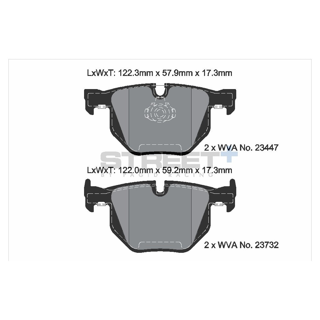 PAGID T8031SP2001 Rear Brake Pads for STREET+ for BMW X5 (E70, F15, F85) / X6 (E71, E72, F16, F86) Photo-1
