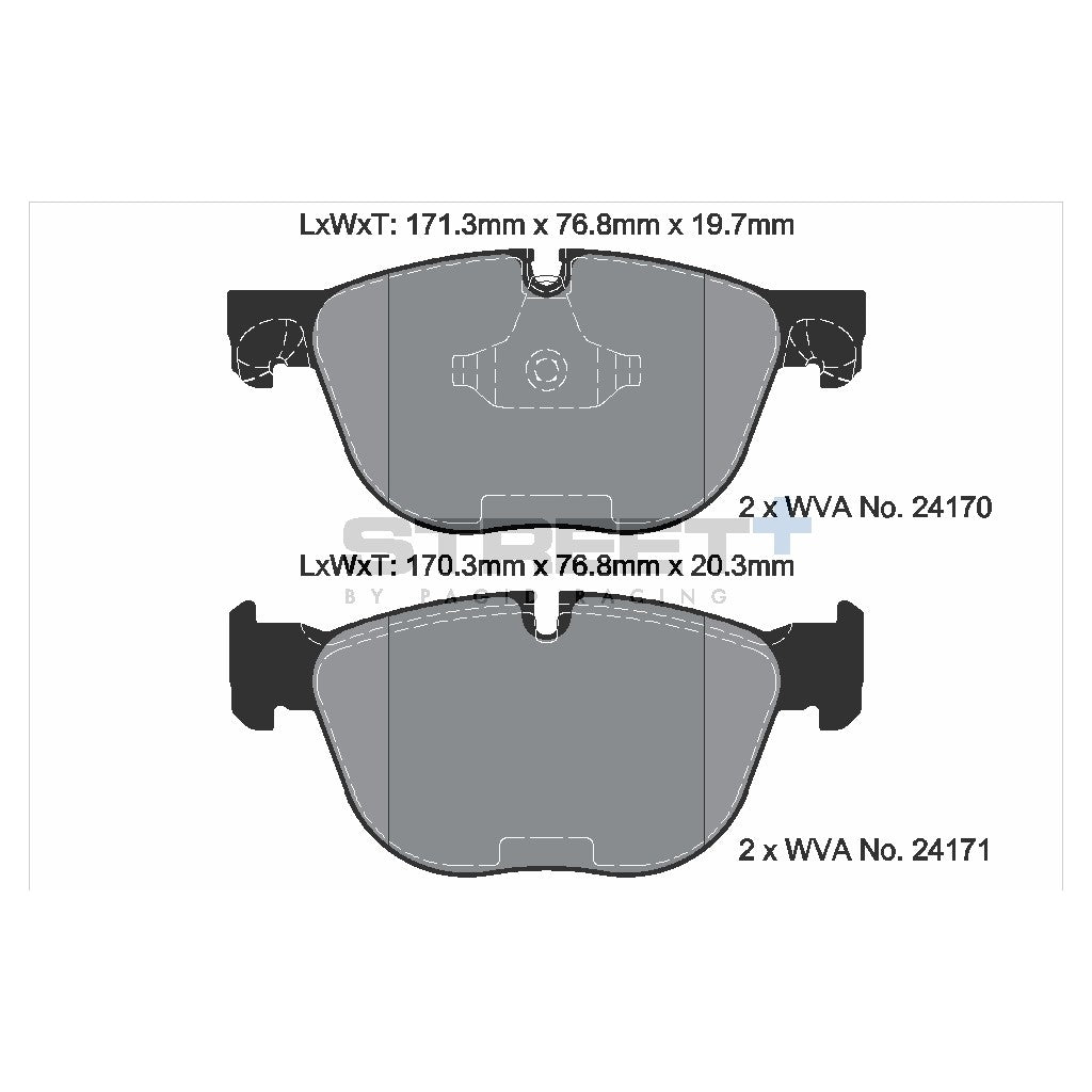 PAGID T8060SP2001 Front brake pads STREET+ for BMW X4 (F26) / X5 (F15, F85) / BMW X6 (F16, F86) Photo-1