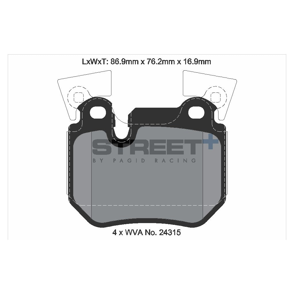 PAGID T8067SP2001 Rear Brake Pads for BMW 1 (E88) 2007–2013 (STREET+) Photo-1
