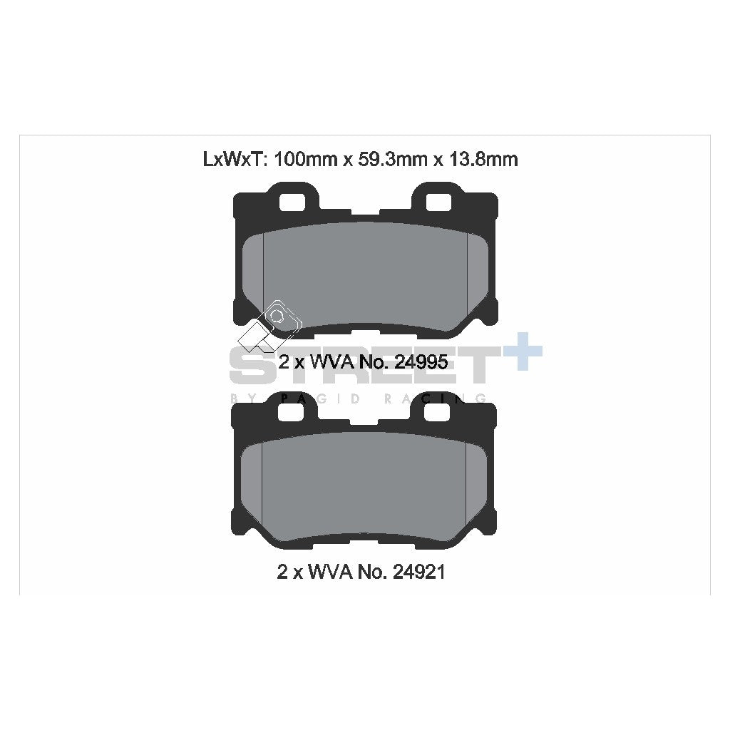 PAGID T8100SP2001 Rear Brake Pads for STREET+ for NISSAN 370Z (Z34) 2009-2020 Photo-1