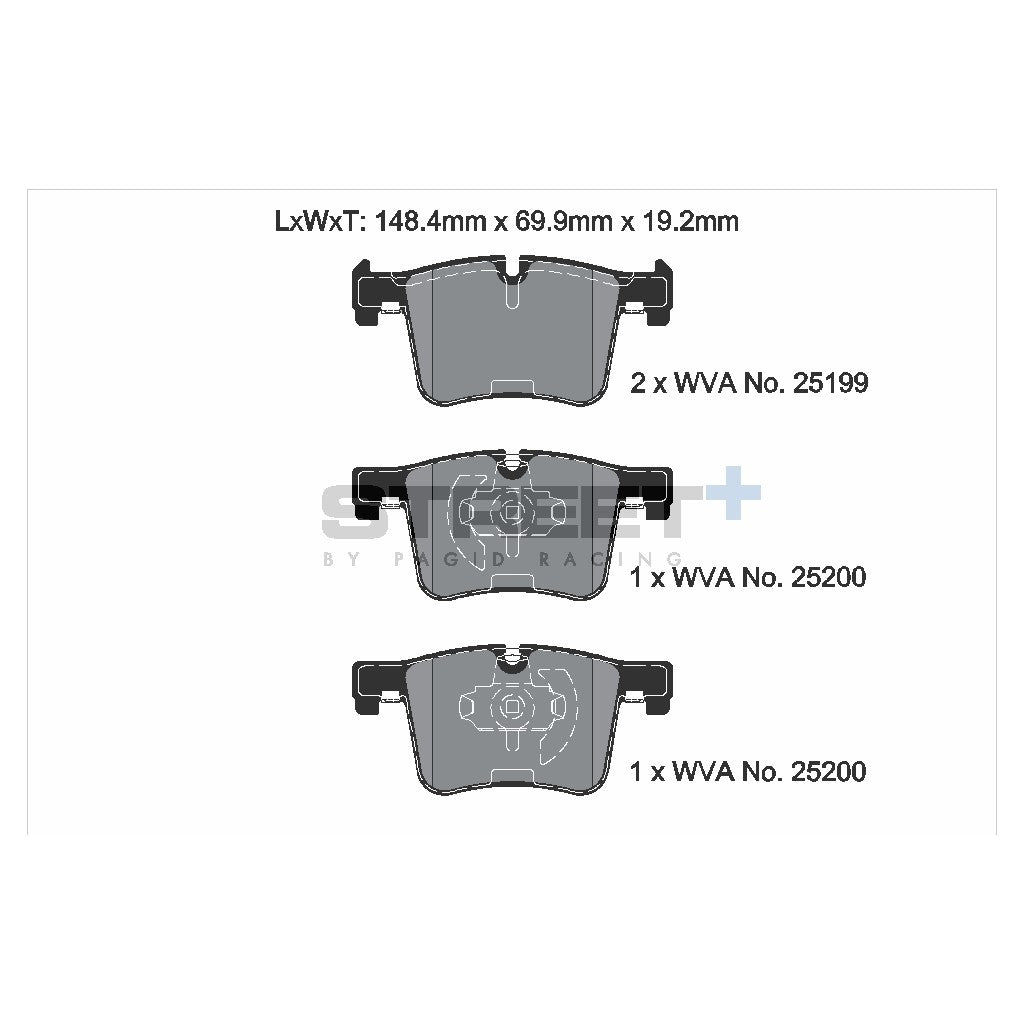 PAGID T8113SP2001 Front brake pads STREET+ for BMW 1 (F2x) / 2 Coupe (F22, F87) / 3 (F30, F80) Photo-1