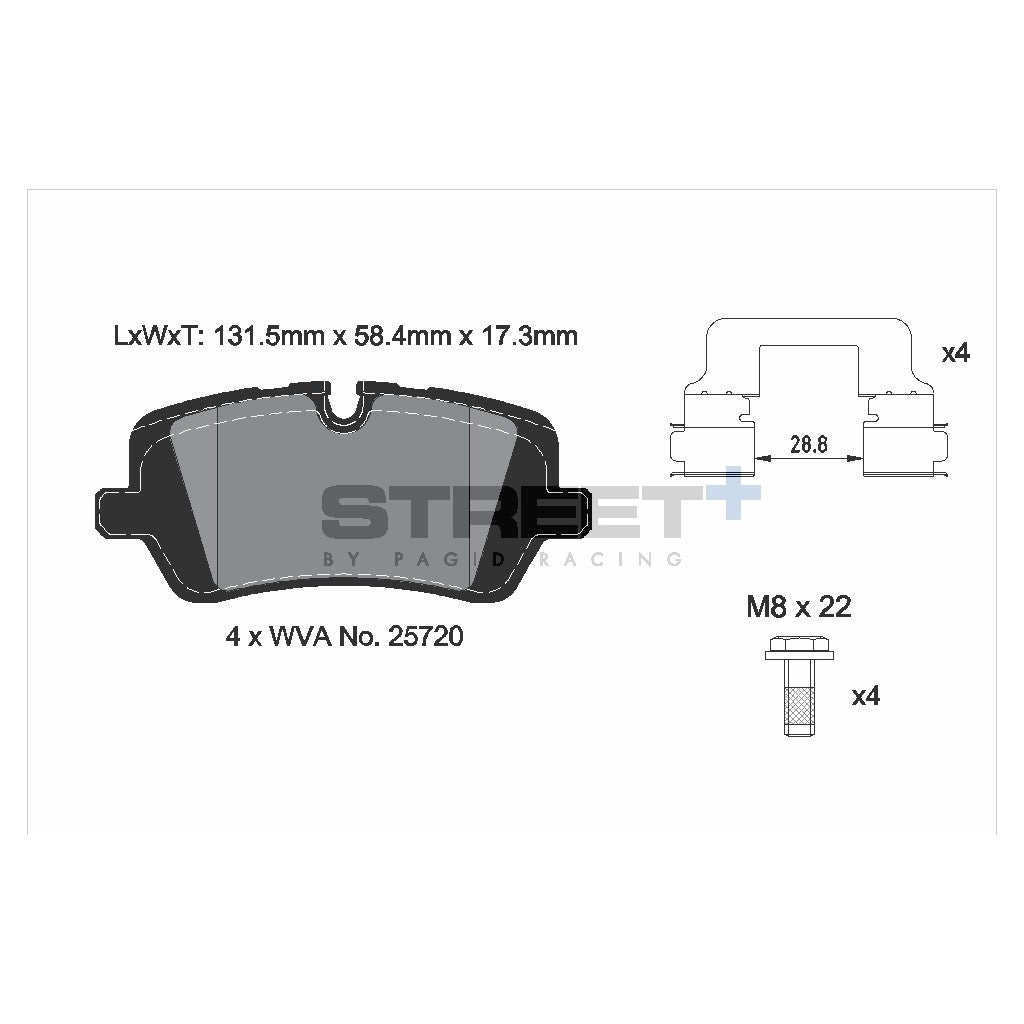 PAGID T8123SP2001 Rear brake pads STREET+ for LAND ROVER Discovery V / Range Rover IV Photo-1