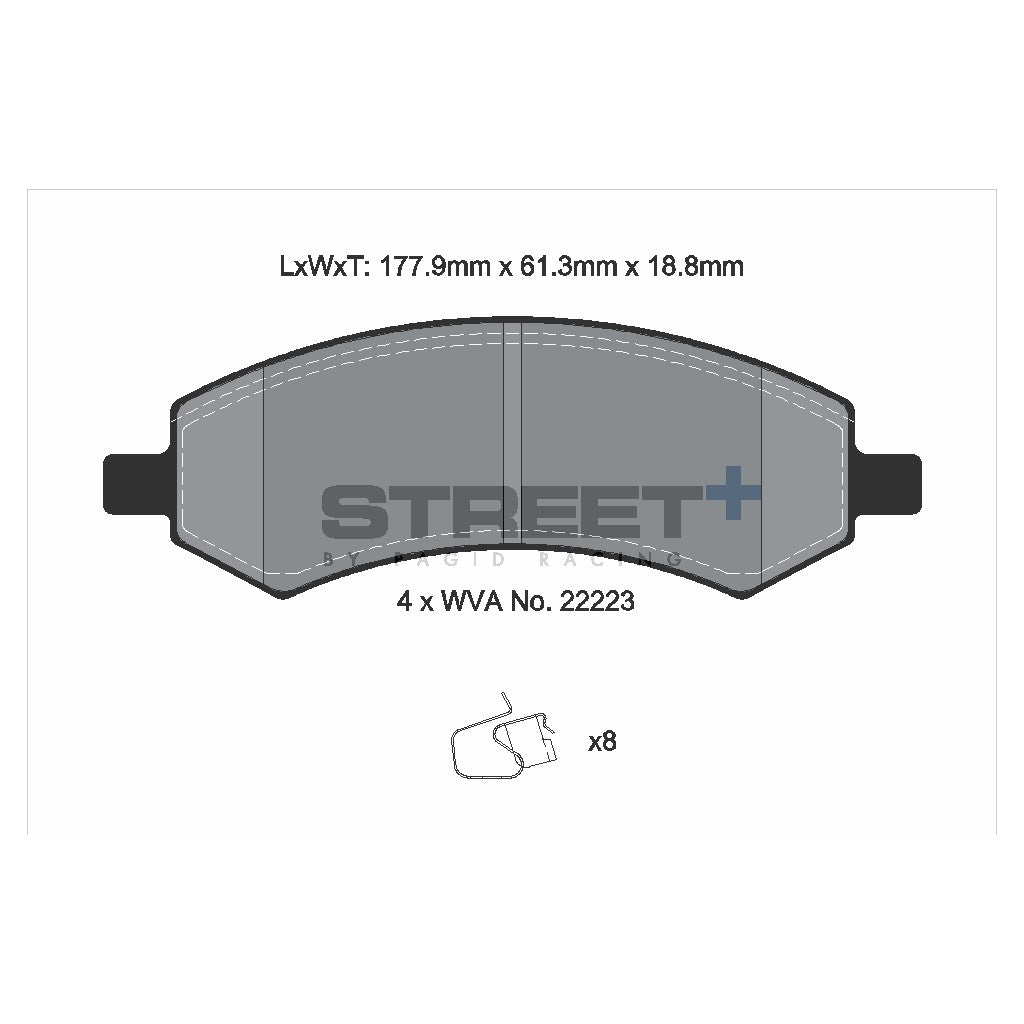 PAGID T8136SP2001 Front Brake Pads STREET+ for CHRYSLER Aspen / DODGE Dakota / RAM 1500 Crew Cab Pickup Photo-1