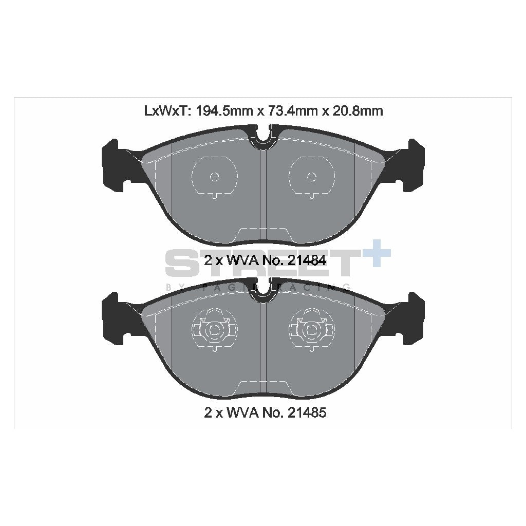 PAGID T8156SP2001 Front brake pads STREET+ for MERCEDES-BENZ S-Class (W220) / BENTLEY Continental / VW GOLF IV Photo-1