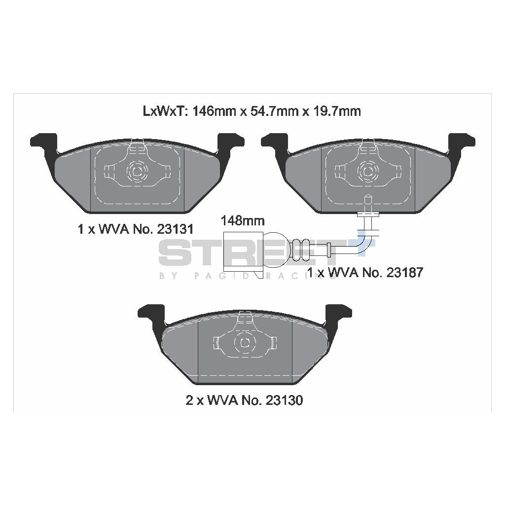 PAGID T8164SP2001 Front Brake Pads STREET+ for AUDI A3 (8P1) / VW Golf VI (5K1) / SEAT Leon (1M1) Photo-1