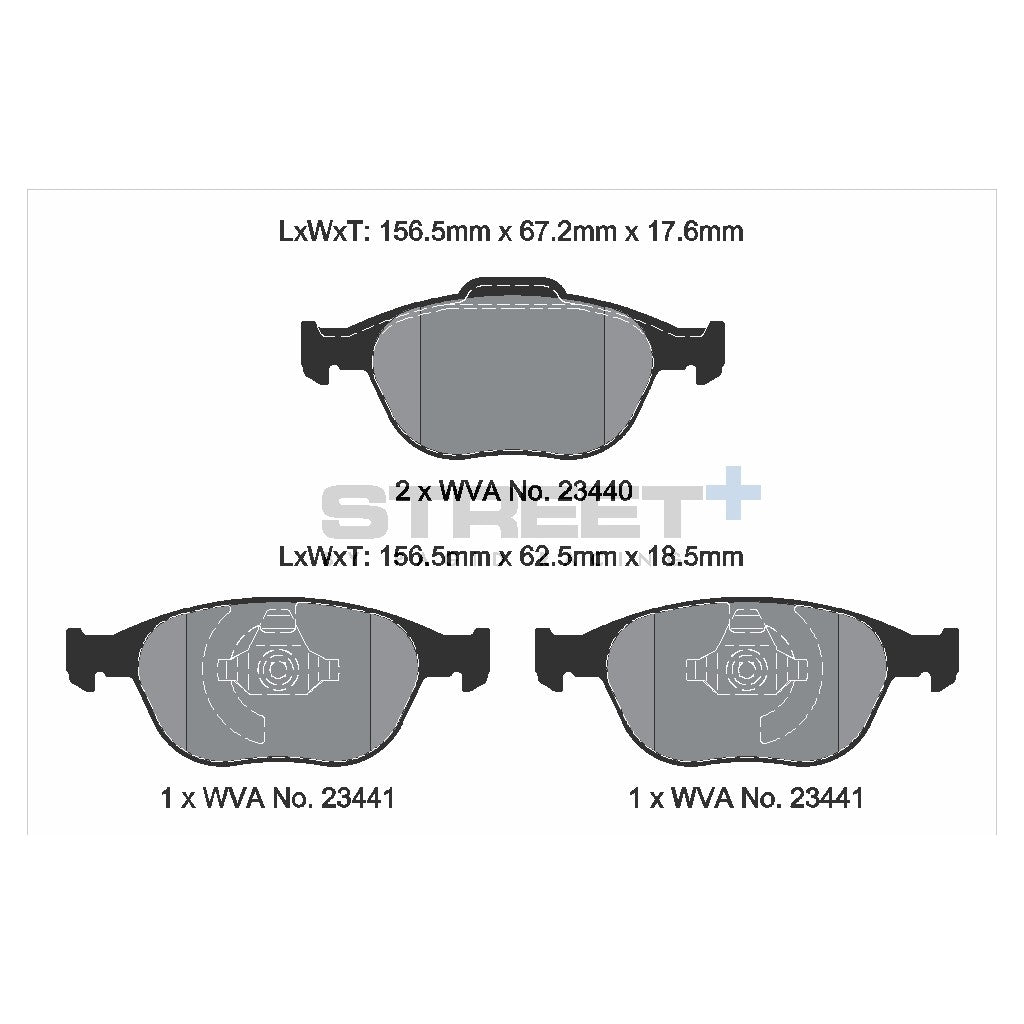 PAGID T8174SP2001 Front Brake Pads STREET+ for FORD Focus RS 2002-2004 Photo-1