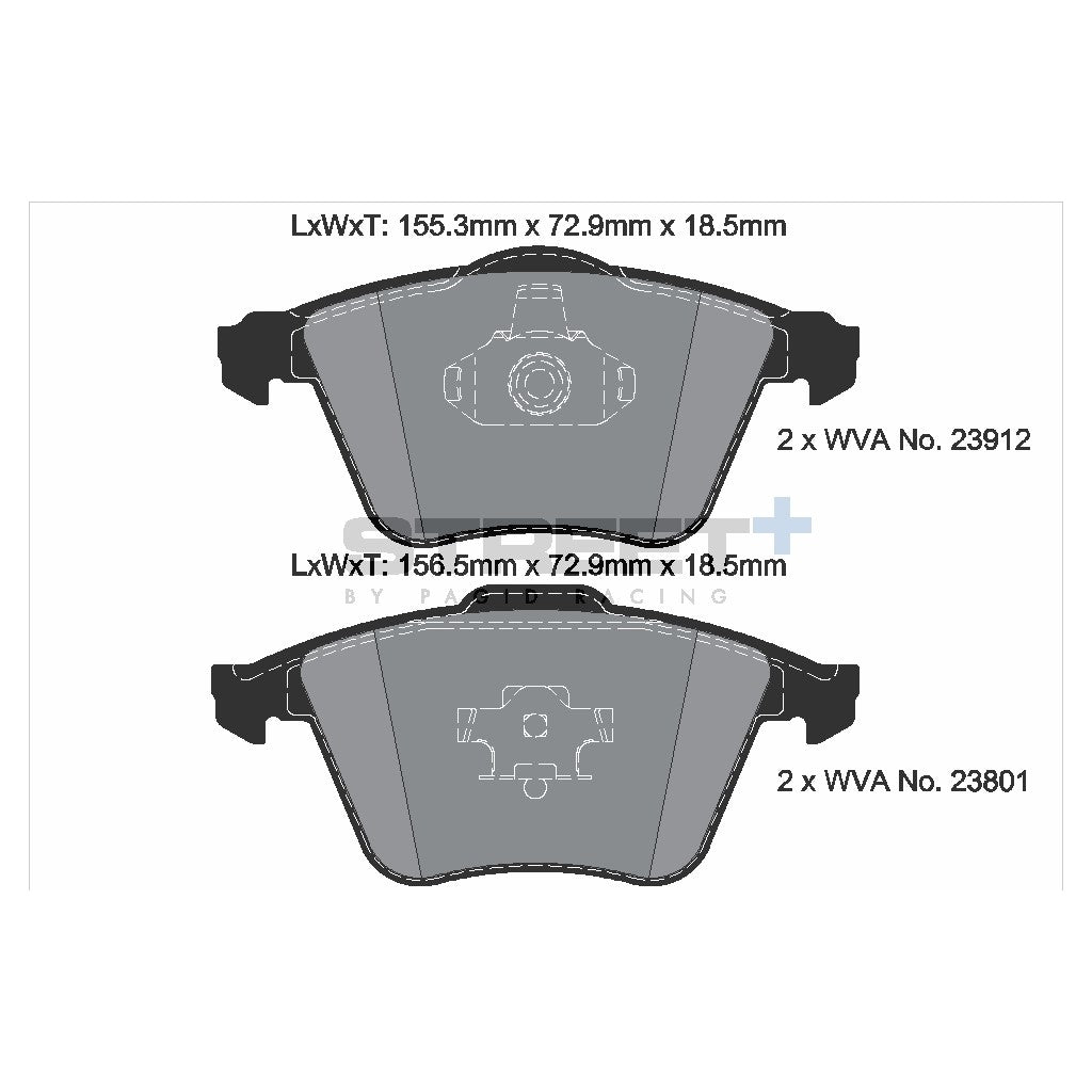 PAGID T8180SP2001 Front brake pads STREET+ for MAZDA 3 (BL/BK) / VOLVO S40 / SAAB 9-3 Photo-1