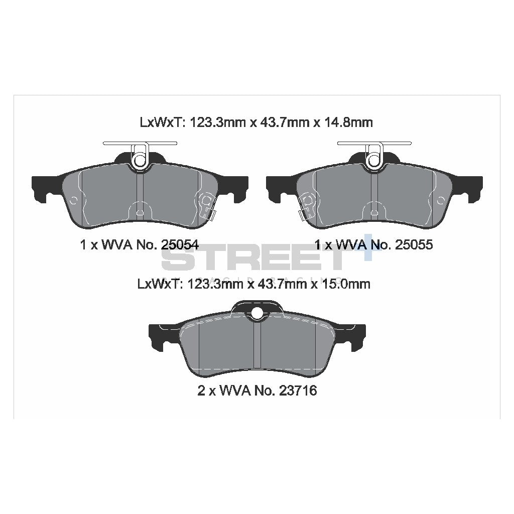 PAGID T8196SP2001 Rear Brake Pads for STREET+ for HONDA Civic (FK) 2011-2017 Photo-1