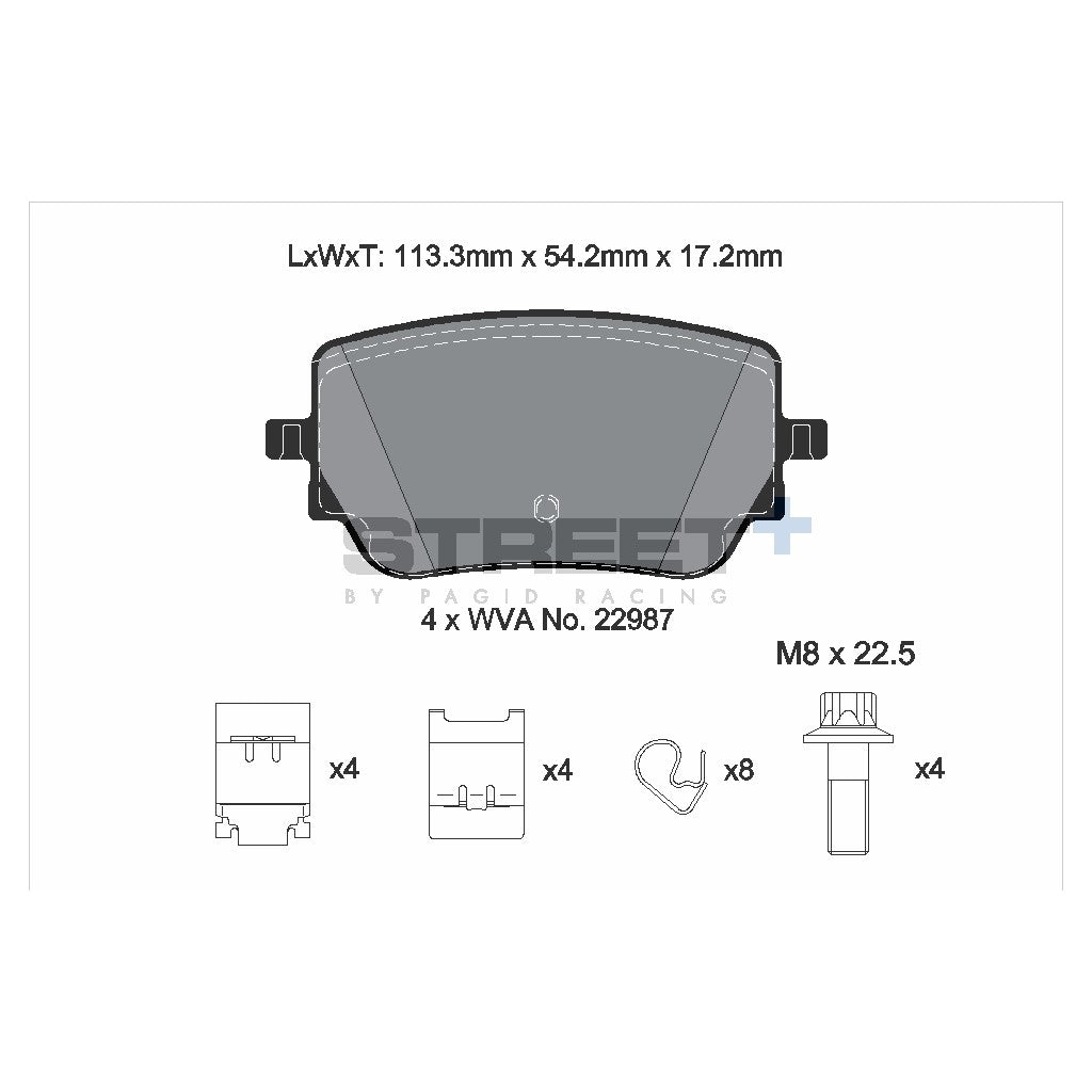 PAGID T8213SP2001 Rear Brake Pads STREET+ for MERCEDES-BENZ A-Class (W177) / GLA (H247) / CLA (C118) / GLB (X247) Photo-1