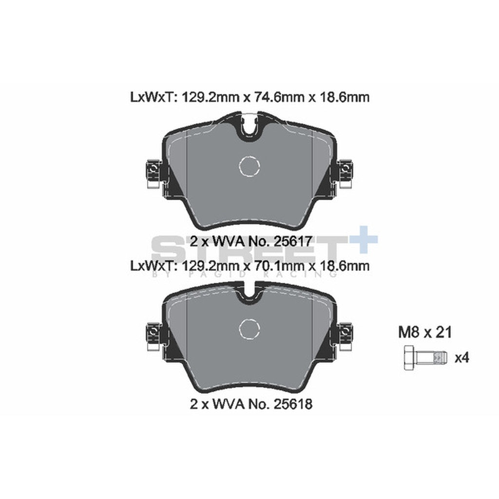 PAGID T8285SP2001 Front Brake Pads STREET+ for BMW Z4 20i / 30i (G29) w/o M Sport Brake Photo-1