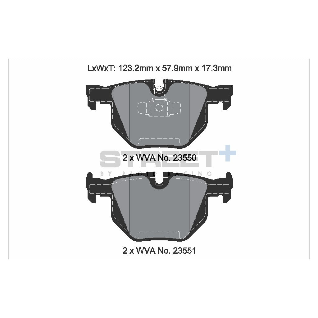 PAGID T8298SP2001 Rear Brake Pads STREET+ for BMW E90/E91/E92/E93 Photo-1