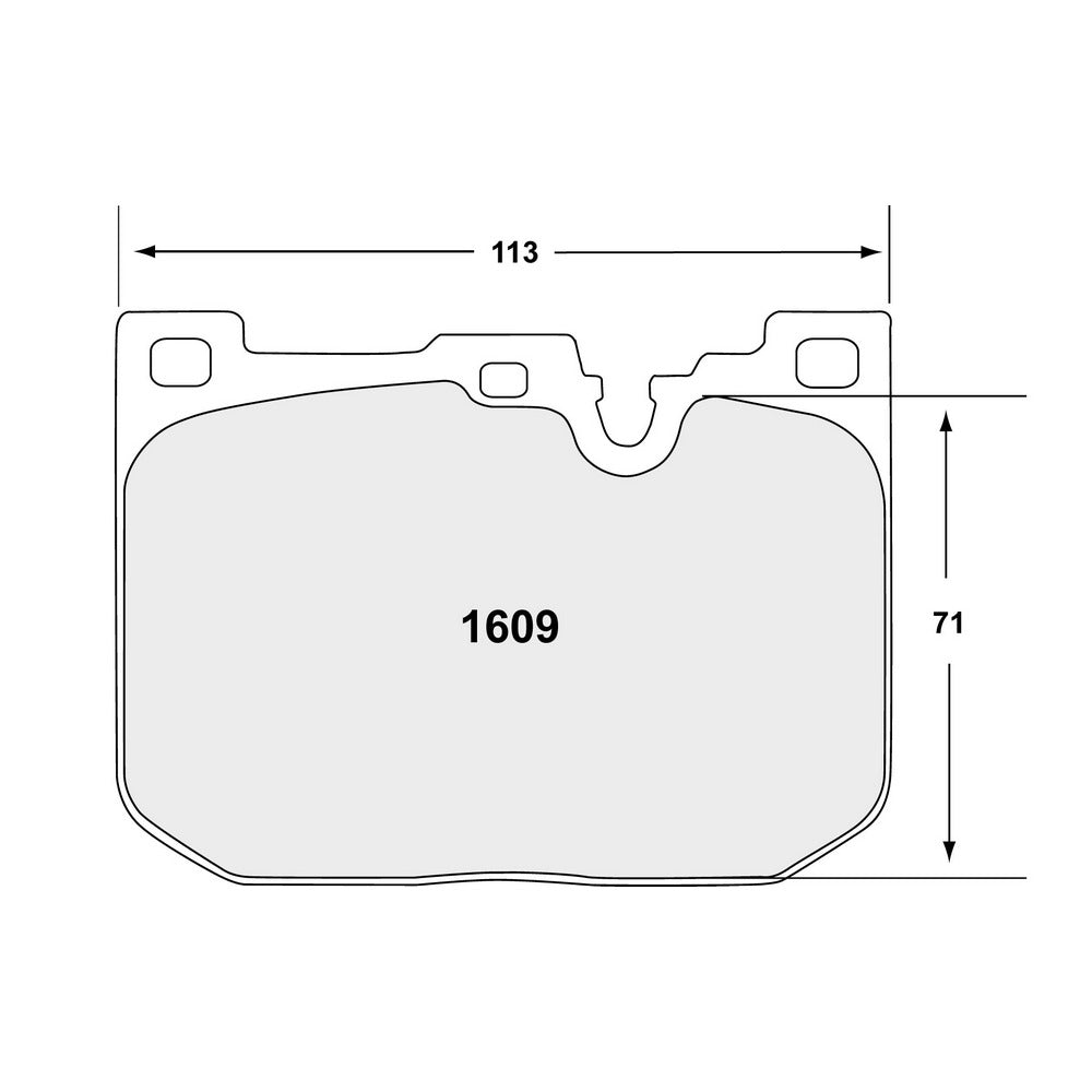 PFC 1609.331.17.44 Front Brake Pads for BMW M2 (F87) / M3 (F80) / M4 (F82 / F83) Brembo Blue Caliper (331 Compound, 17 mm) Photo-1