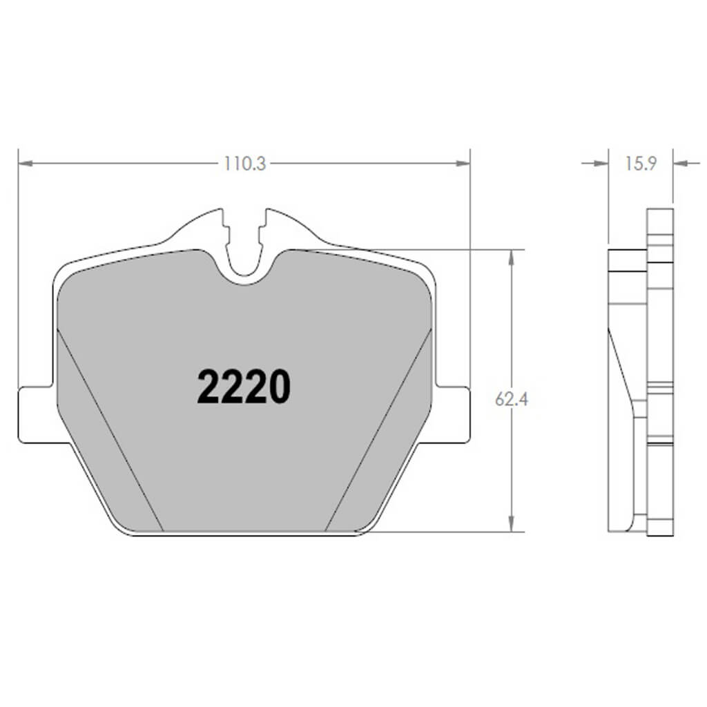 PFC 2220.332.16.44 Rear Brake Pads 332 CMPD 16 mm TOYOTA Supra (Mk 5) / BMW G-series Photo-1