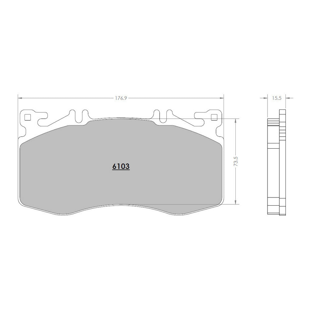 PFC 6103.01.00.44 Front Brake Pads for MERCEDES-BENZ A45 AMG S (W177) / CLA45 AMG (C118 / X118) / GLA45 AMG (H247) (01 Compound, 16 mm) Photo-1