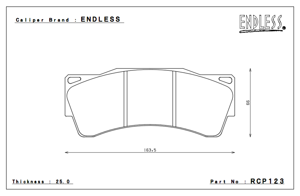 ENDLESS RCP123MX72 Brake pads 25mm 6-Piston Endless caliper Photo-0