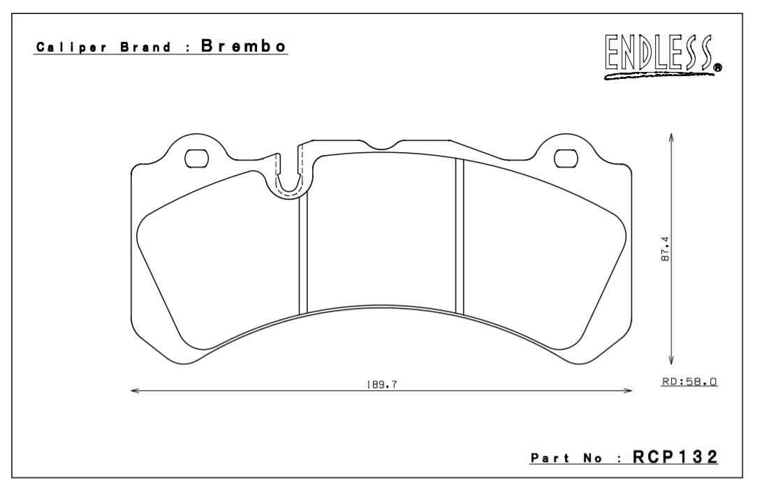 ENDLESS RCP132ME20 Brake pads Alcon caliper Photo-0