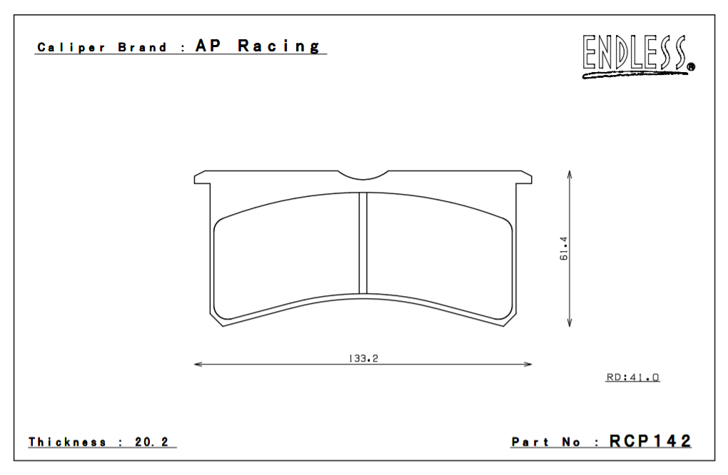 ENDLESS RCP142ME20 Brake pads Alcon caliper Photo-0