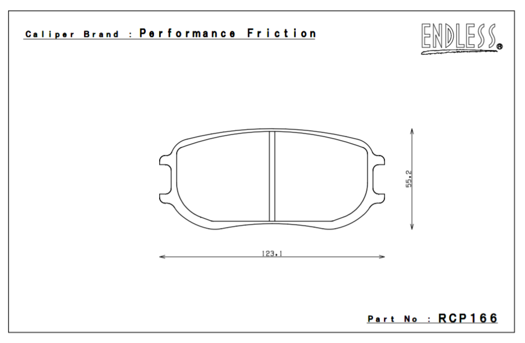 ENDLESS RCP166MA45B Rear brake pads 26mm PORSCHE 991 Cup PFC caliper Photo-0