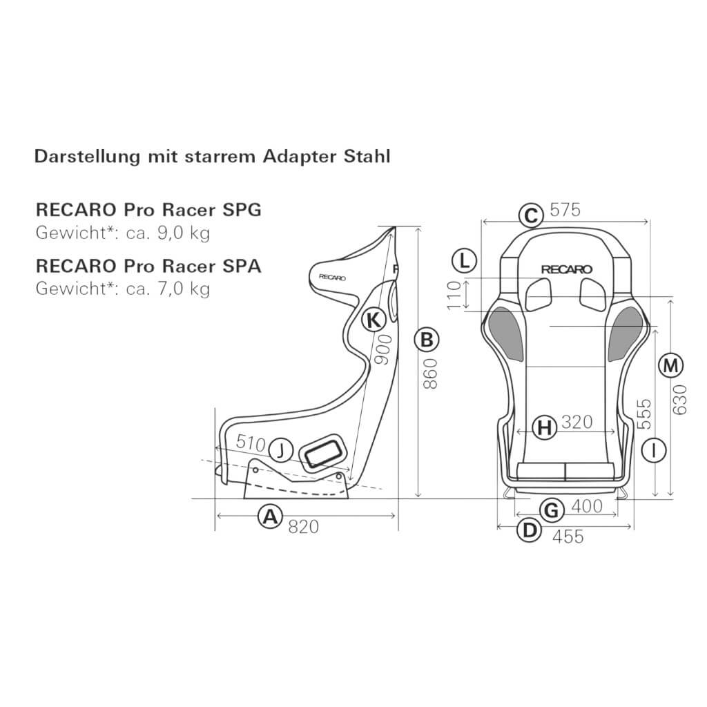 RECARO 071.28.0630 Pro Racer Seat SPG HANS (FIA), Velour Black Photo-2