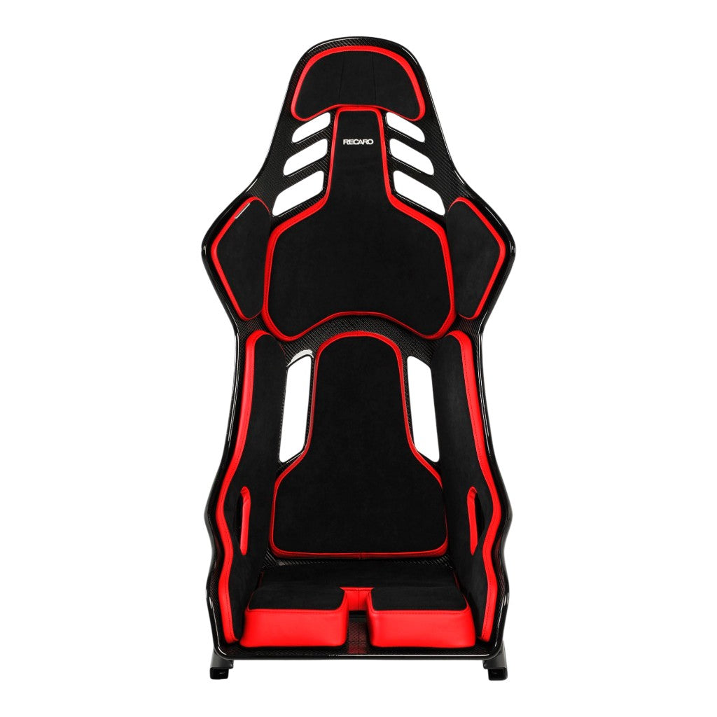 RECARO 078.01.1B22 Race Seat Podium CF Left Side (ABE / FIA 8855-1999), Black Alcantara / Red Leather, Size M Photo-1