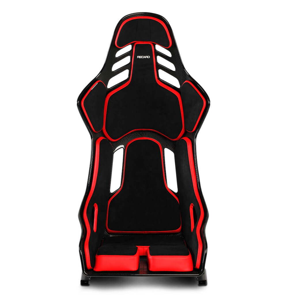 RECARO 078.02.1B22 Race Seat Podium CF Left Side (ABE / FIA) Black Alcantara / Red Leather, Size L Photo-0