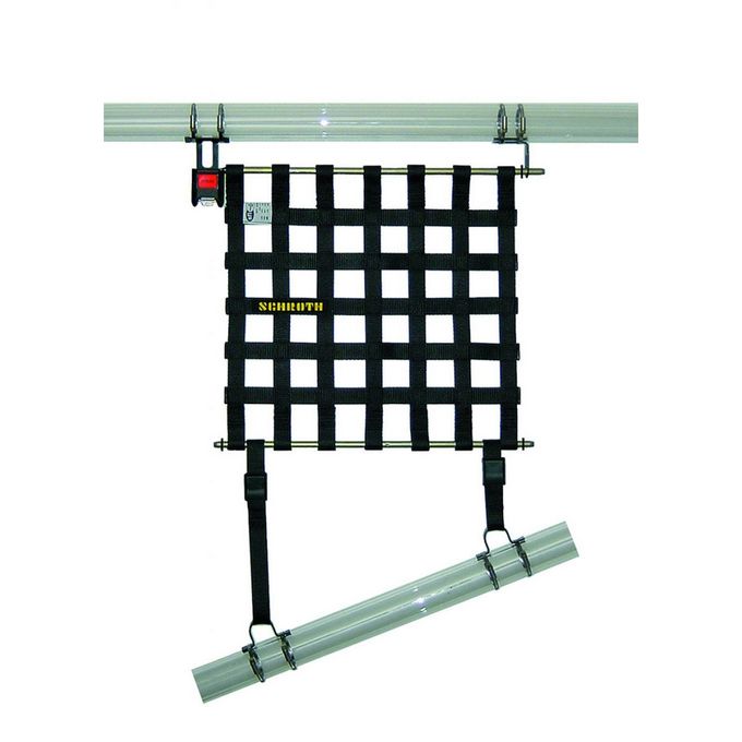 SCHROTH 09043-0 Left Window Net 400 mm x 405 mm (15.75“ x 16“) Black SFI/FIA Photo-0