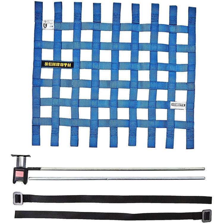 SCHROTH 09045-1 Left Window Net 525 mm x 467 mm (20.7 “x 18.4“) Blue SFI/FIA Photo-0