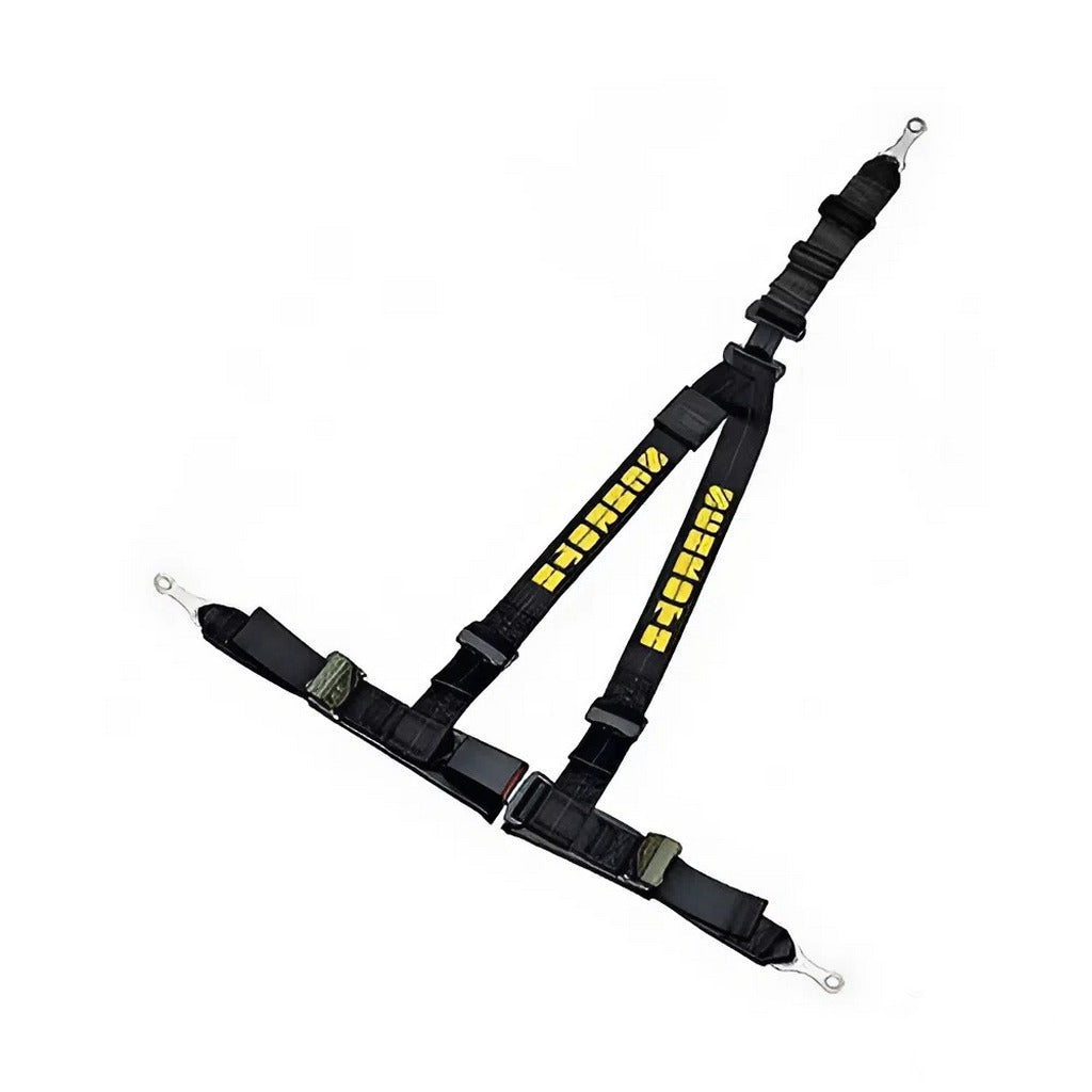 SCHROTH 10010E Seat Belt Rallye 3 ASM 3-Point 50mm Left, Black/Yellow Flock Photo-0