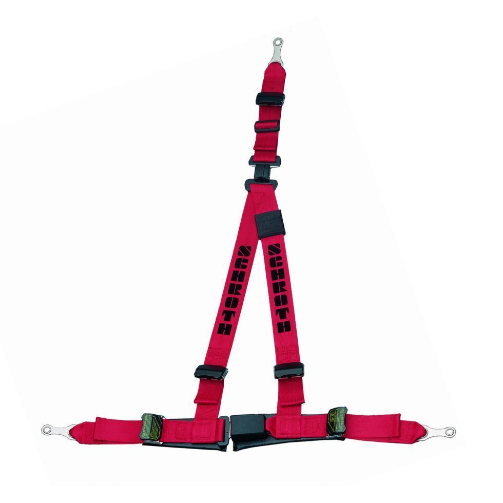SCHROTH 10512E Seat Belt Rallye 3 3-point 50 mm (2“) Right, Asm, ECE, Red Photo-0