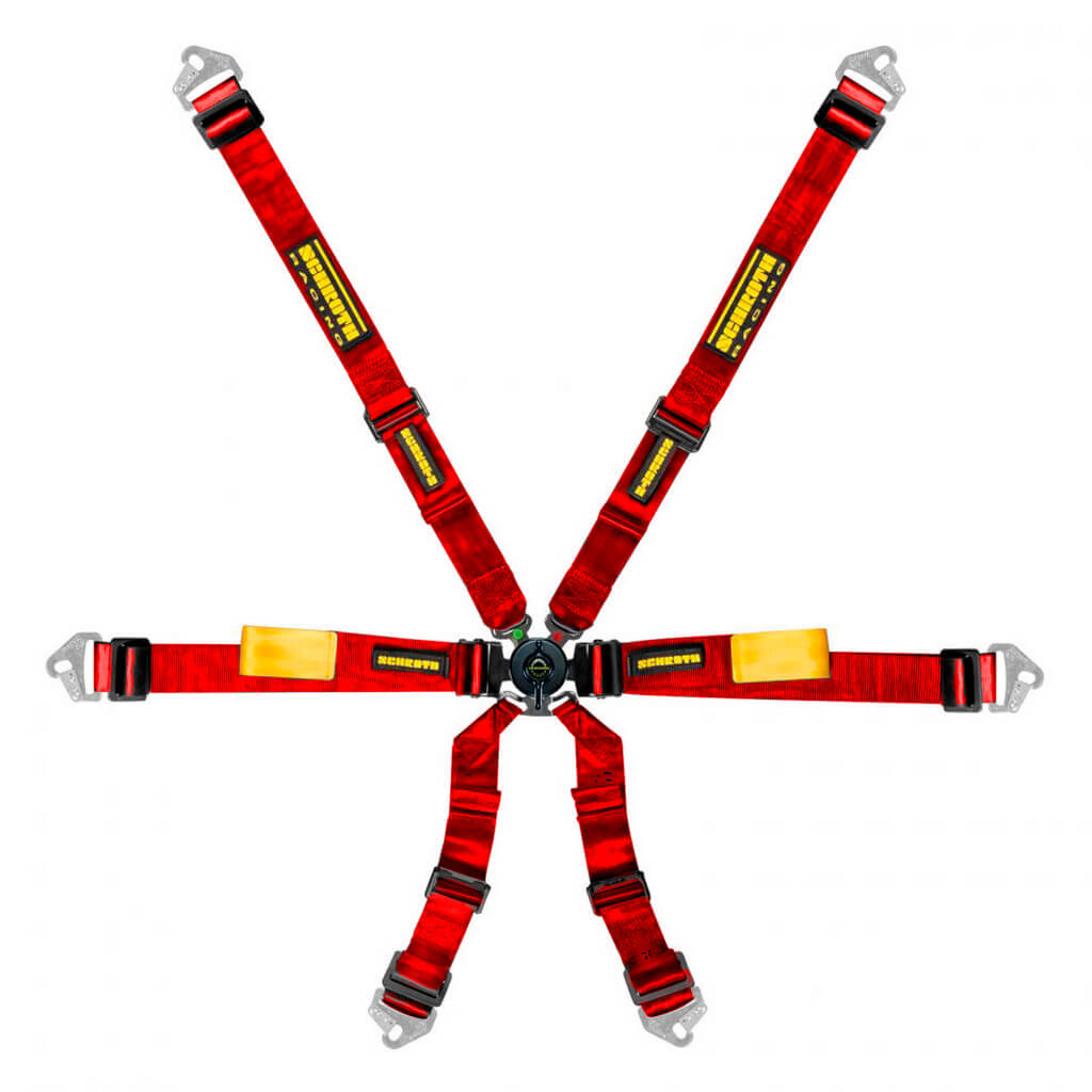 SCHROTH 94510A-2 Seat Belt Enduro, 6-point, 2“ (50 mm) 2x2, Red for BMW M2 (G87) / M3 (F80 / G80) / M4 (F82 / G82) Photo-0