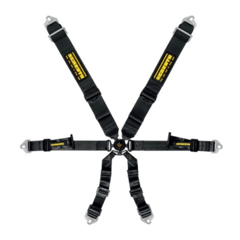 SCHROTH 94541-0 Seat Belt Profi 6-point 3x2 Pull-down Black Photo-0