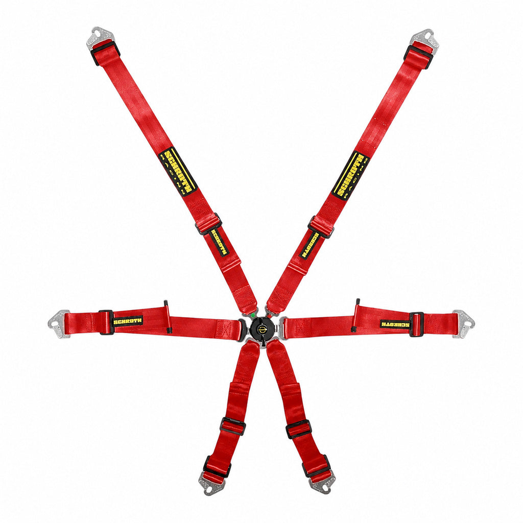 SCHROTH 94550A-2 Racing Harness Profi 2x2 6-Point, Red Photo-0