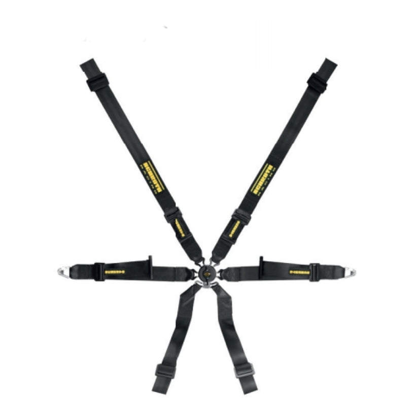 SCHROTH 94581-0 Seat Belt Profi XLT 6-point 2x2 Pull-up Black FIA 8853-2016 Photo-0
