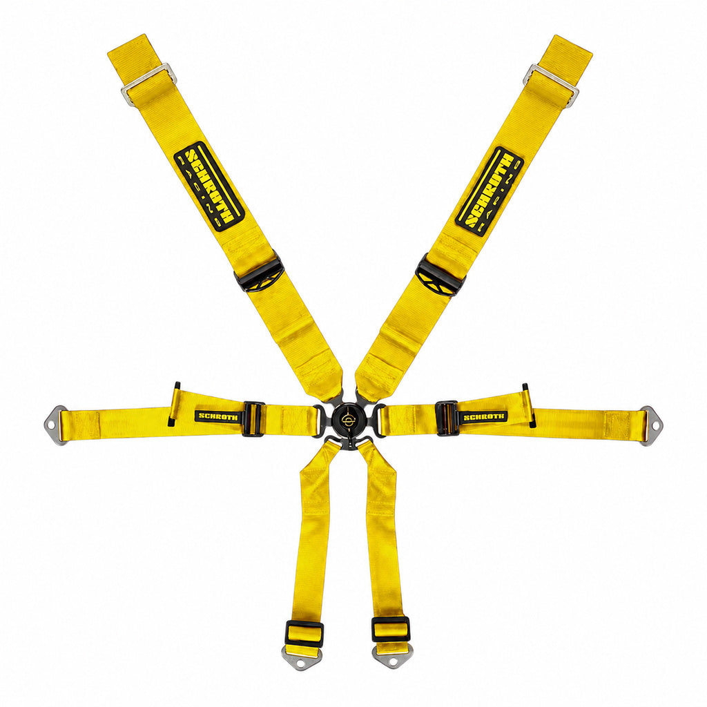 SCHROTH 94650-H3 Racing Harness Profi 3x2 6-Point, Yellow for PORSCHE 911 GT3 / GT3RS (991 / 992) Photo-0