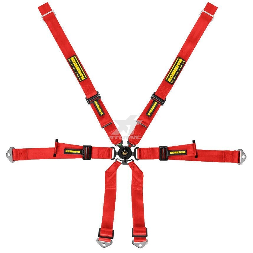 SCHROTH 94700-2 Seat Belt 6-point 2" (50 mm) Profi 2x2 Red for PORSCHE 996 / 997 Photo-0