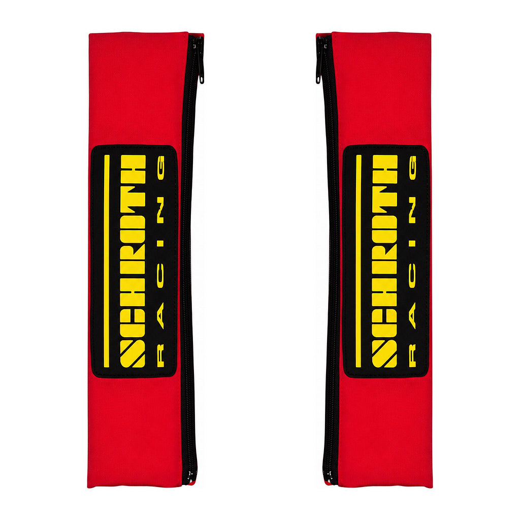 SCHROTH 02119 Shoulder Pads Racing Logo 50mm, Red/Yellow Logo Photo-0