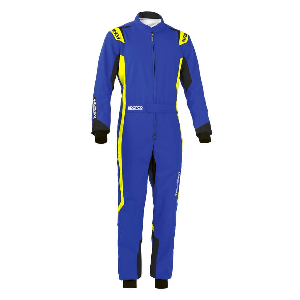 SPARCO 002342BSGF4XL Karting Suit Thunder, CIK, Blue / Yellow Fluo, Size XL Photo-0