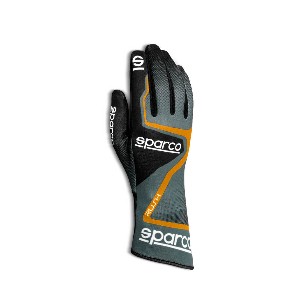 SPARCO 00255608GRAF Kart gloves RUSH, grey/black/orange, size 8 Photo-0