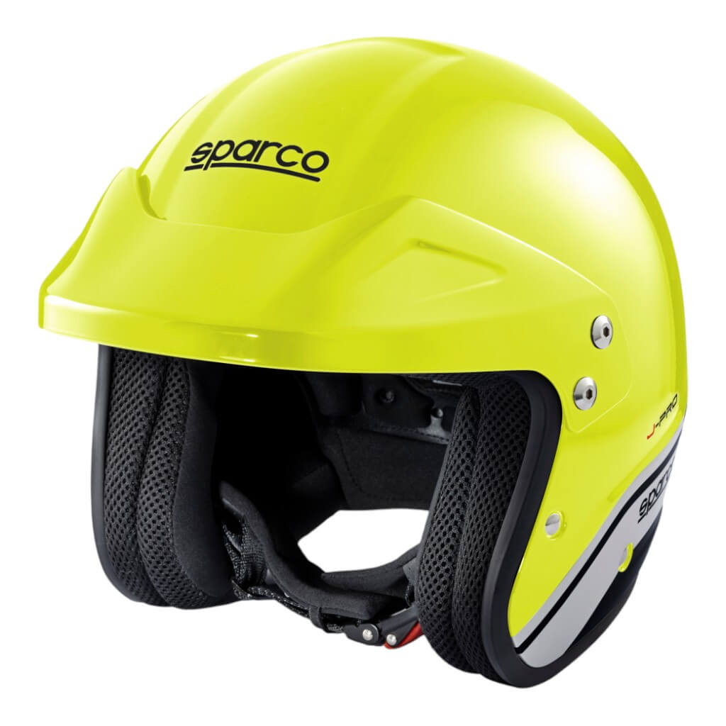 SPARCO 003379GFNR2M Open-Face Racing Helmet J-Pro ECE06, Fluo Yellow/Black, Size M Photo-0