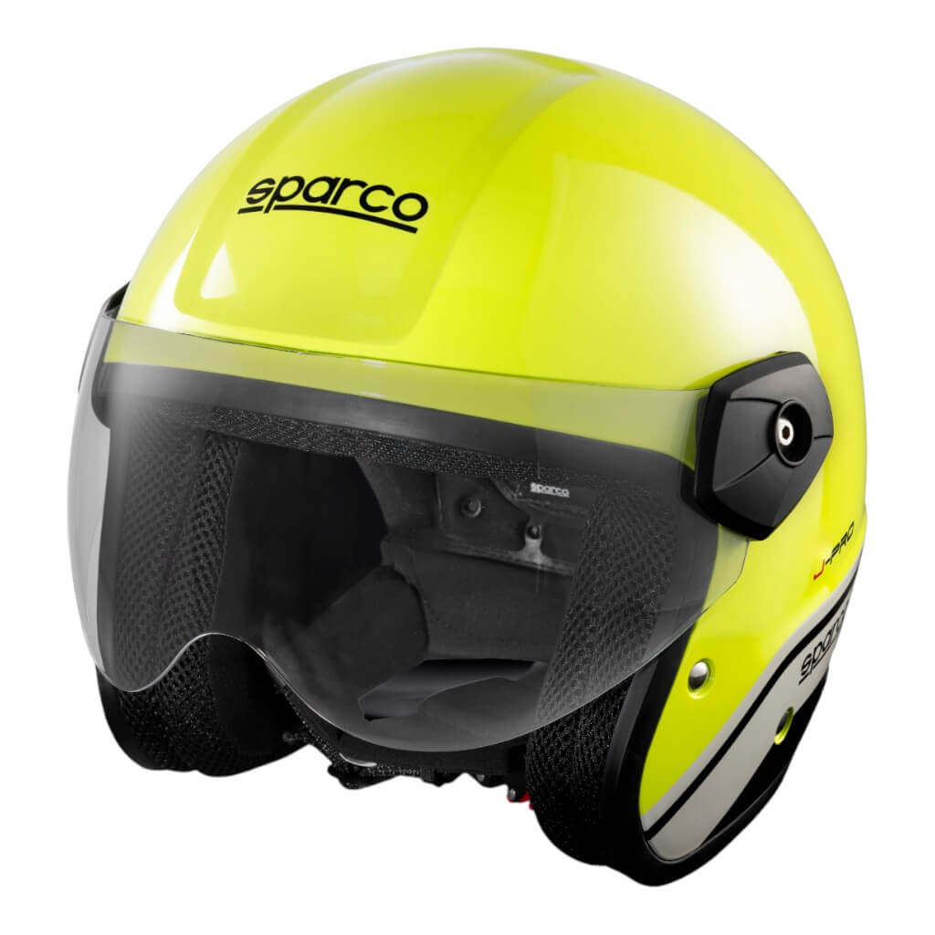 SPARCO 003379GFNR2M Open-Face Racing Helmet J-Pro ECE06, Fluo Yellow/Black, Size M Photo-3