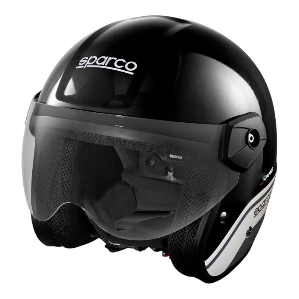 SPARCO 003379NRGR1S Open-Face Racing Helmet J-Pro ECE06, Black/Grey, Size S Photo-3