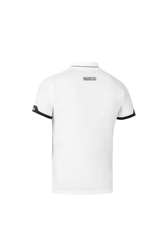 SPARCO 013036BI3L Polo zip white L Photo-1