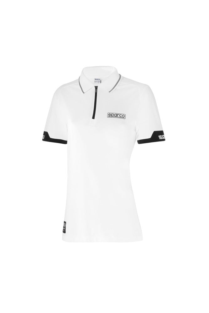 SPARCO 013036LBI1S Polo zip lady white S Photo-0