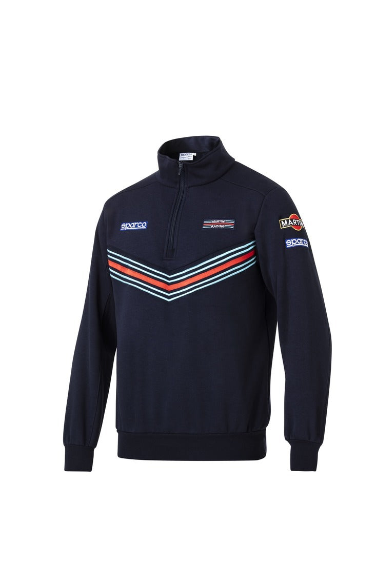 SPARCO 013037MRBM3L Half zip sweatshirt MARTINI RACING navy blue L Photo-0