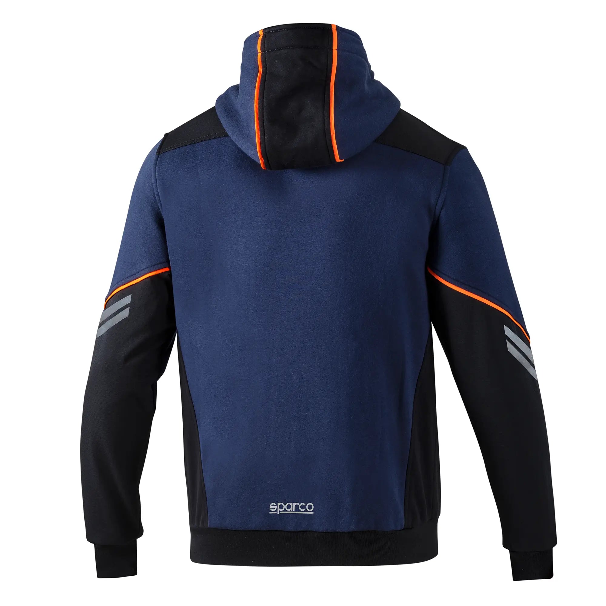 SPARCO 02414BMAF0XS Hooded Full zip Colorado navy blue/fluo orange XS Photo-1