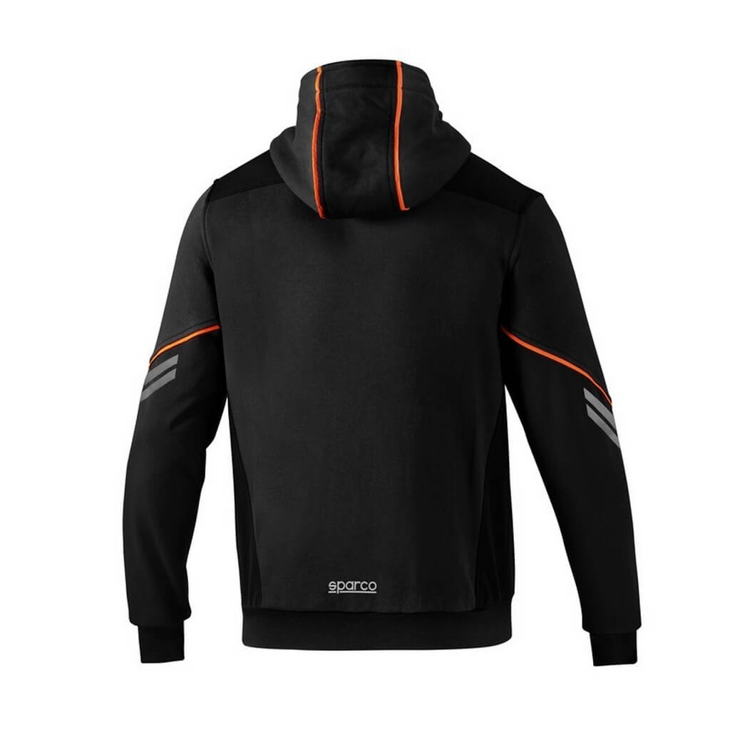 SPARCO 02414NRAF7XXX Full Zip Hoodie Colorado, Black/Fluo Orange, Size 4XL Photo-1