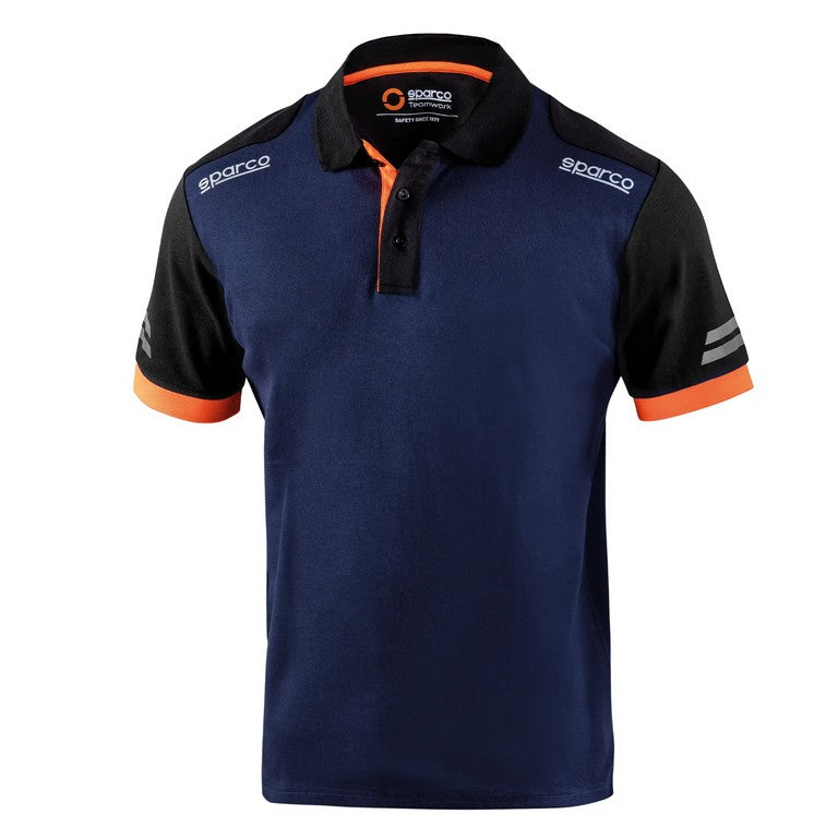 SPARCO 02415BMAF0XS Polo Tech Toledo navy blue/fluo orange XS Photo-0