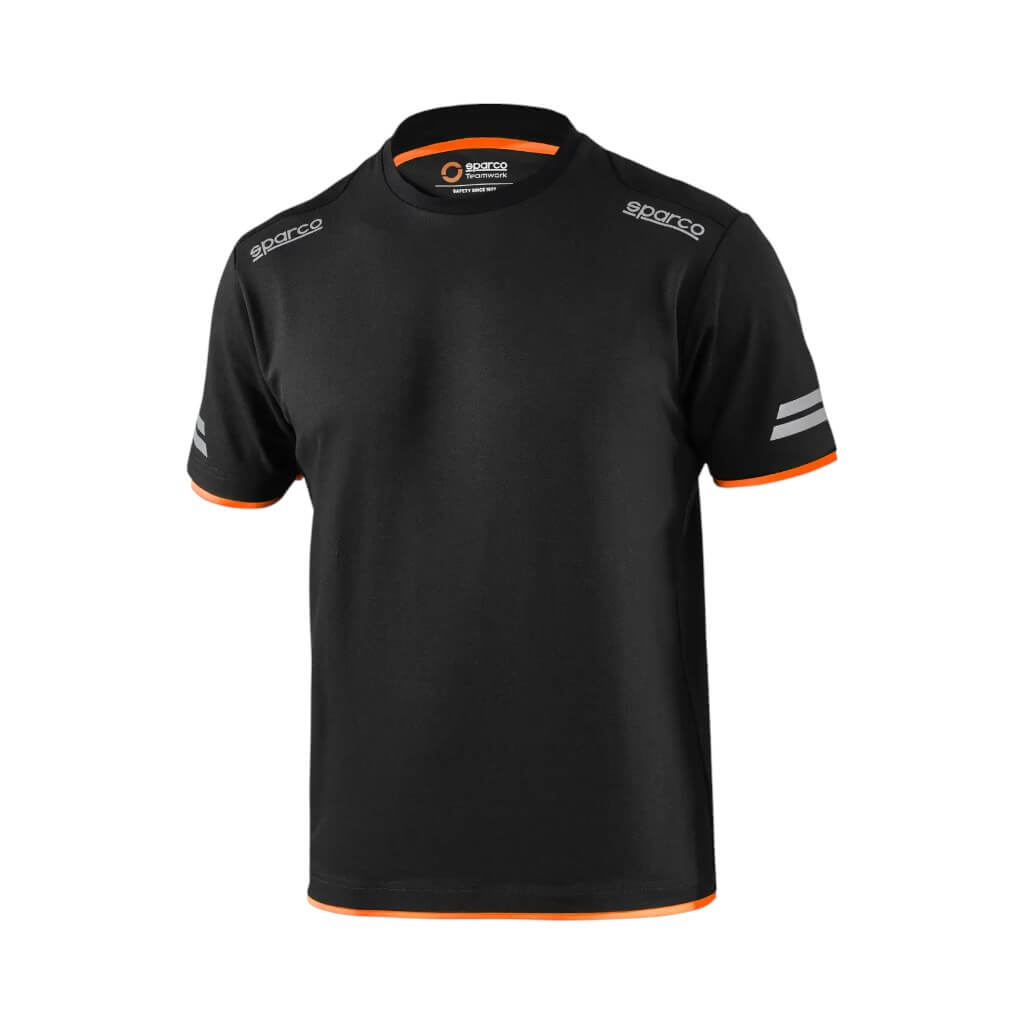 SPARCO 02416NRAF7XXX T-Shirt Tech Tucson, Black/Fluo Orange, Size 4XL Photo-0