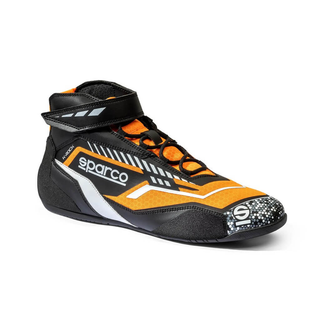 SPARCO BKB0001B0K04043 Karting Shoes K-Rock 2025, Black / Fluo Orange, Size 43 Photo-1